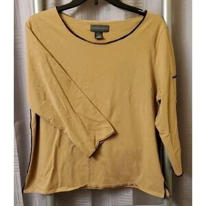 Relativity Brown Knit Blouse 3/4 Sleeve - Women's‎ Size Large